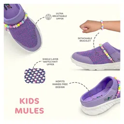 Hopits Mesh Detailed & Stars Designed With Detachable Bracelet Shoes - Purple image 3