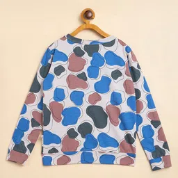 StyloBug Cotton Knit Full Sleeves Abstract Printed Light Winter Sweatshirt - Multi Colour image 3