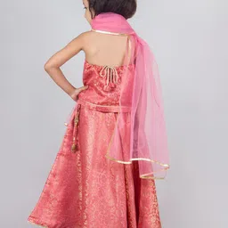 Tangerine Closet Girls Ready to Wear Lehenga & Blouse With Dupatta image 4