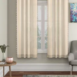 HOSTA HOMES Beige Set of 2 Window Curtain-picture-23