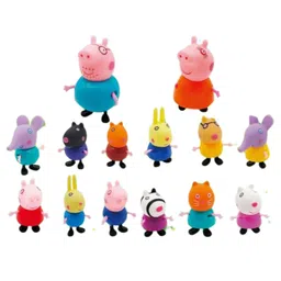 Domenico Pig Family 14-Piece Figurine Set with Movable Arms & Legs Cute Cartoon Character Toy Figures for Kids | Action Playset for Storytelling & Gifting image 3