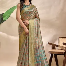 Aamish fashion Woven Design Zari Silk Blend Handloom Saree-image-87