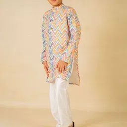 Jilmil Boys Chevron Printed Kurta with Pyjama image 4