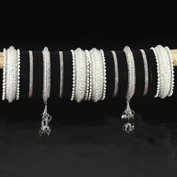 LAVAZZA Set of 66 Crystals Studded Chuda Bangles Set-image-96