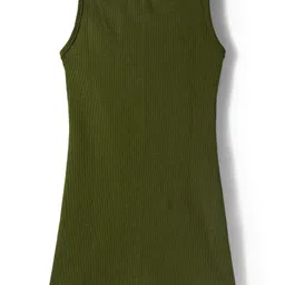 OLLINGTON ST. 100% Cotton Printed Full Sleeves Jacket & Inner Dress - Multicolor & Olive image 5