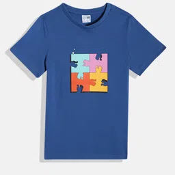 Puma Boys Classics Piece It Up Youth Brand Logo Printed Pure Cotton T-shirt-picture-39