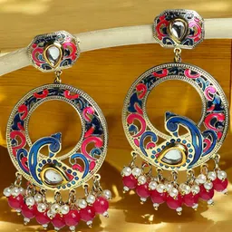 OOMPH Peacock Shaped Chandbalis Earrings image 1