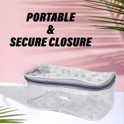 Aura Grey & White 3 Pieces Printed Makeup Organiser image 2