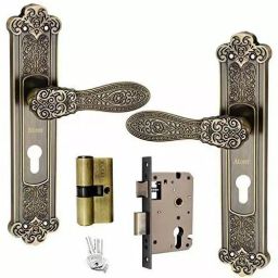 Atom Zinc Alloy Multicolor Door Handle Lock Set, MH-O-49-CY-BA-BSK-picture-6