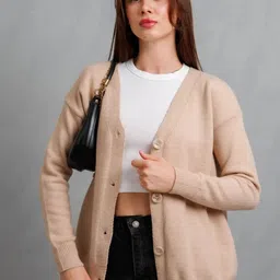 LULU & SKY Women V-Neck Full Sleeves Cardigan Swetaer image 3