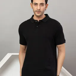 ARMENOR Men Self Design Polo Collar Cotton Slim Fit T-shirt-picture-30