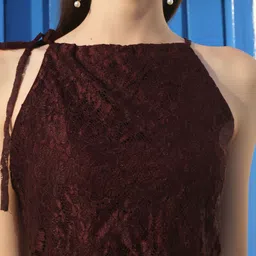 Sera Self Design Shoulder Straps Sleeveless Top With Skirts Co-Ords image 2