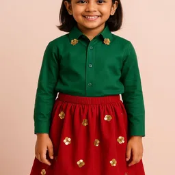 ZIP ZAP ZOOP Girls Embellished Shirt with Skirt-picture-12