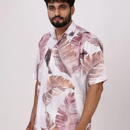 BROWN BROTHERS Unisex Relaxed Opaque Printed Casual Shirt image 3
