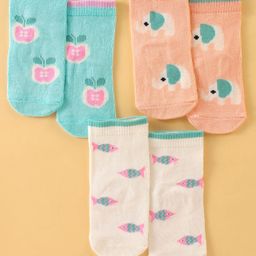 Bonjour Ankle Length Cotton Socks Pack of 3 (Color May Vary)-picture-3