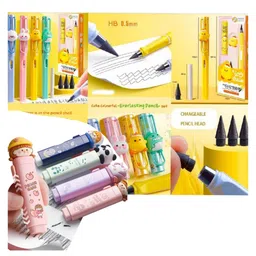 SANJARY Pencil With Eraser, Black Technology Forever Pencil, Press Pen Eraser, Press Rubbers with 2 Pcs Refill Eraser color design may vary-picture-23