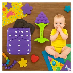 AEREX Reusable Baby Cloth Diapers For 6 Months to 3 Years With 2 Insert Pads & Fruit Teether Soft Leak Proof Washable Diapers For New Born Babies-image-72