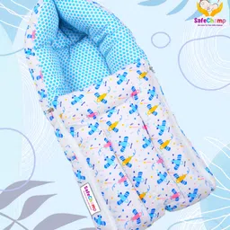 SafeChamp Lite Air baby Sleeping Bag and 4 Piece - Bed With Pillow And 2 Bolsters (Pack -2) (Blue) image 2