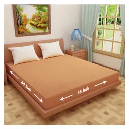 DREAM CARE Cotton Feel Terry   Ultra Soft Waterproof Mattress Protector- Golden image 2