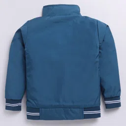 TOONYPORT Full Sleeves Army Text Printed Zipper Jacket - Navy Blue image 3