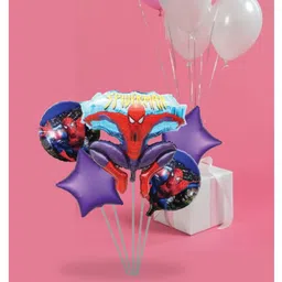 Funcart Spiderman Foil Balloon Bouquet Multicolor - Pack of 5 image 2