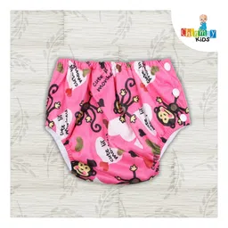 Chinmay Kids Swimming Pants Reusable Swimwear Diaper Pool Pants For Unisex Pack of 2- Red & Pink image 3