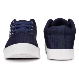 BERSACHE Colour Blocked Textured Lace Up Sneakers - Blue image 4