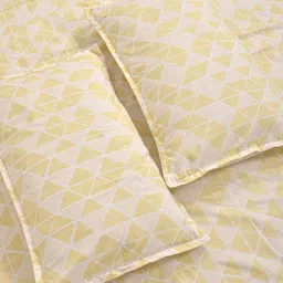 Aura Yellow & White Geometric Printed 300 TC Fitted King Bedsheet Set 2.5 x 2.25 m image 5