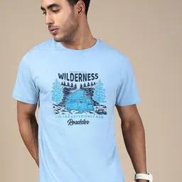 Roadster Graphic Printed Pure Cotton Round Neck T-Shirt-picture-23
