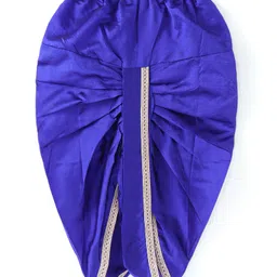 Babyhug Woven Full Sleeves Dobby Foil Printed Kurta Dhoti Set with Lace Detailing - Blue image 5