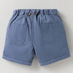 ToffyHouse Poplin Woven Half Sleeves Floral Printed Shirt & Shorts Set with Bow & Suspender - Blue image 5