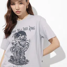 The Roadster Life Co. Graphic Printed Drop-Shoulder Sleeves Pure Cotton Boxy T-shirt-image-93