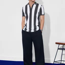 The Souled Store Striped Polo Collar T-shirt image 3