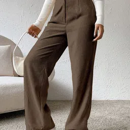 RAJOVATI Women Loose Fit Pleated Trousers image 2