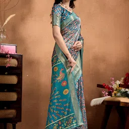SHOPLANCE Ethnic Motifs Woven Design Zari Banarasi Saree-picture-24