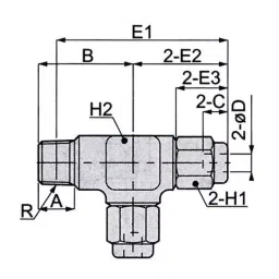 PISCO 3 Φmm Orifice Dia Stainless Steel Tightening Joint Branch Tee, NSD0640-01 image 2