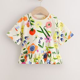 NEXT Floral Print Cotton Peplum Top-picture-23
