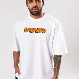 FLYIND VOGUE OUTFIT Men Garfield Bio Finish Graphic Printed Cotton Oversized T-shirt-image-21