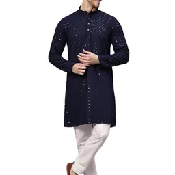 HAZEL CLOTHING Men Embellished Sequinned Kurta-picture-13