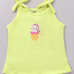 Cucumber Singlet Sleeves Unicorn Printed Inner Wear Set - Yellow image 2