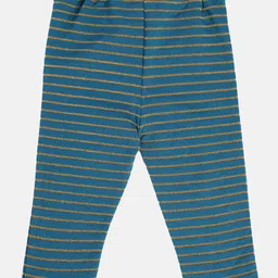 MINI KLUB Cotton Glitter Striped Leggings - Blue image 3