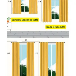 GEET CREATIONS Blue Set of 2 Door Curtain image 2