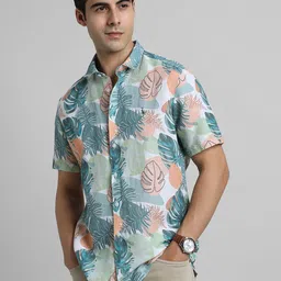 SIMON CARTER LONDON Men Slim Fit Floral Opaque Printed Casual Shirt image 3