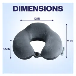 Billebon Premium Neck Pillow Grey Memory Foam Filled Contoured Pillow image 3