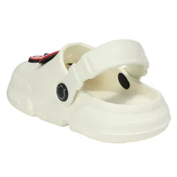 Yellow Bee Marvel Featuring Captain America Applique Detailed Slingback Clogs - White image 4