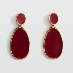 MANGO Stone Studded Teardrop Shaped Drop Earrings-picture-30
