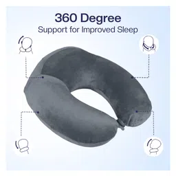 Billebon Premium Neck Pillow Grey Memory Foam Filled Contoured Pillow image 4