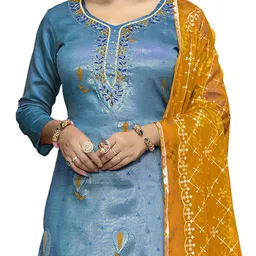 HERE&NOW Embellished Unstitched Dress Material image 4