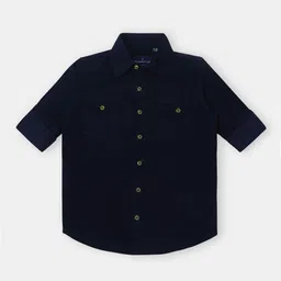 Infinity Boys Spread Collar Tailored Fit Casual Cotton Shirt-picture-34