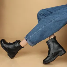 Kliev Paris Women Block Heel Comfortable Derby Boots-image-66